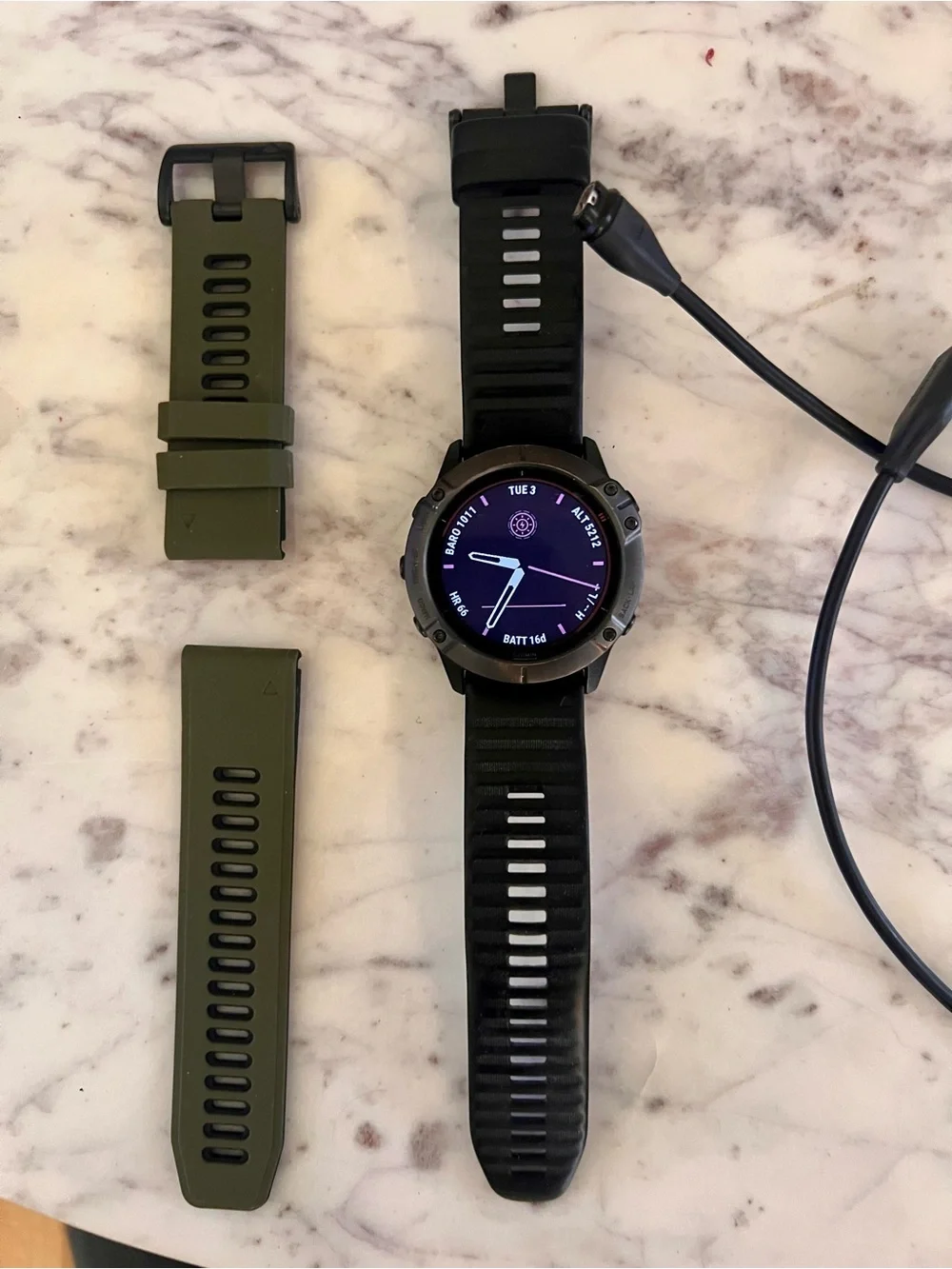 Garmin Fenix 6X Pro Solar Titanium DLC GPS Smartwatch 51mm + Extra Bands - Picture 6 of 9